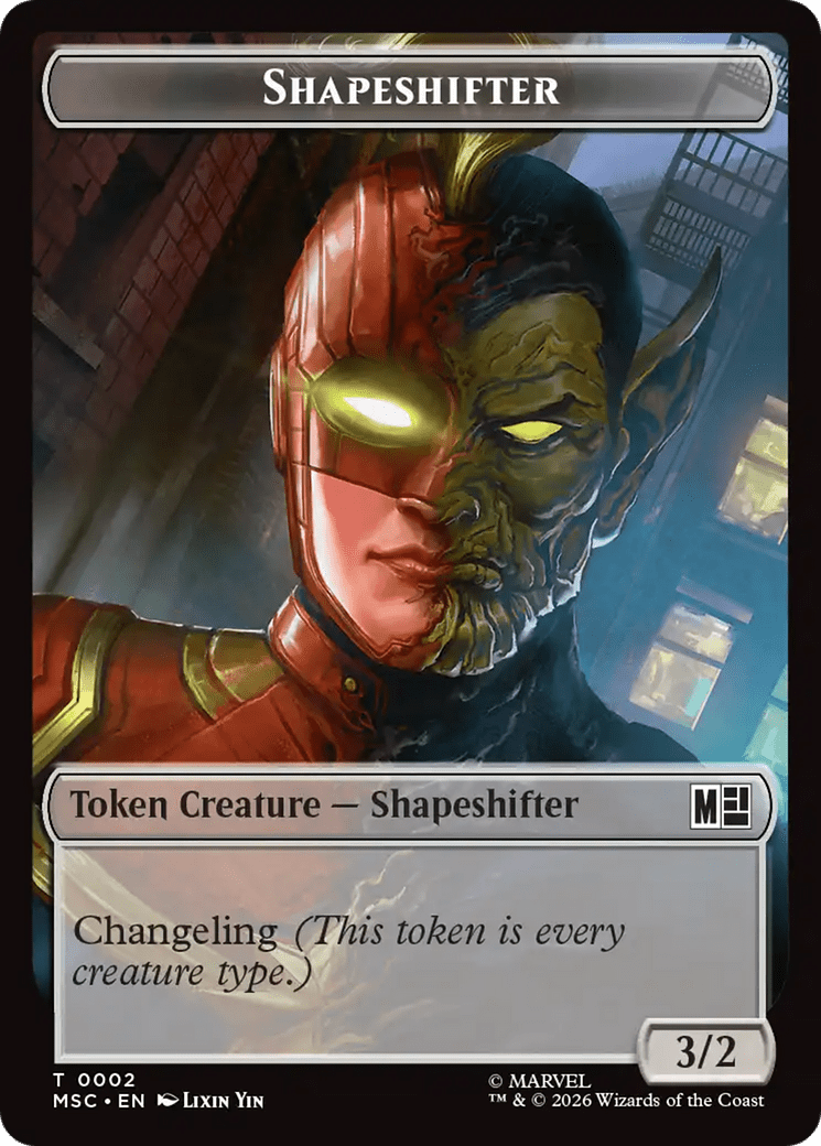 Shapeshifter (002) // Villain (009) Double-Sided Token [Marvel Super Heroes Commander Tokens] MTG Single Magic: The Gathering  | Multizone: Comics And Games