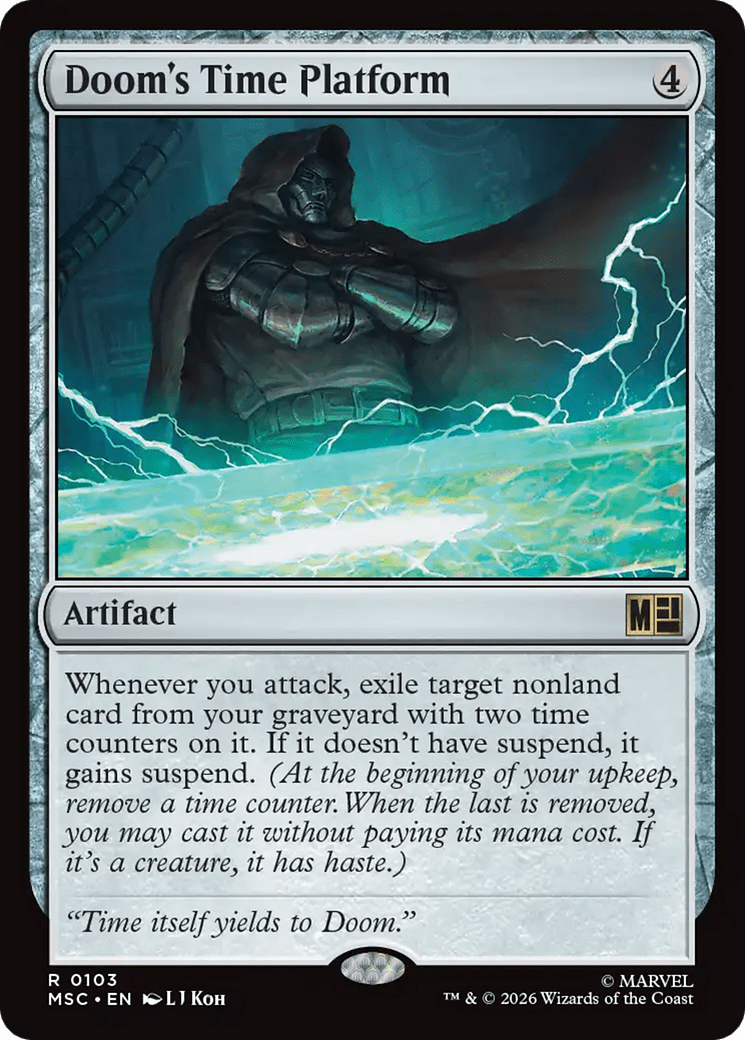 Doom's Time Platform (Surge Foil) [Marvel Super Heroes Commander] MTG Single Magic: The Gathering  | Multizone: Comics And Games