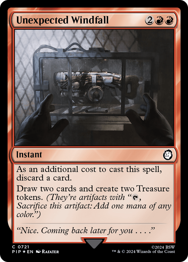 Unexpected Windfall (Surge Foil) [Fallout] MTG Single Magic: The Gathering  | Multizone: Comics And Games