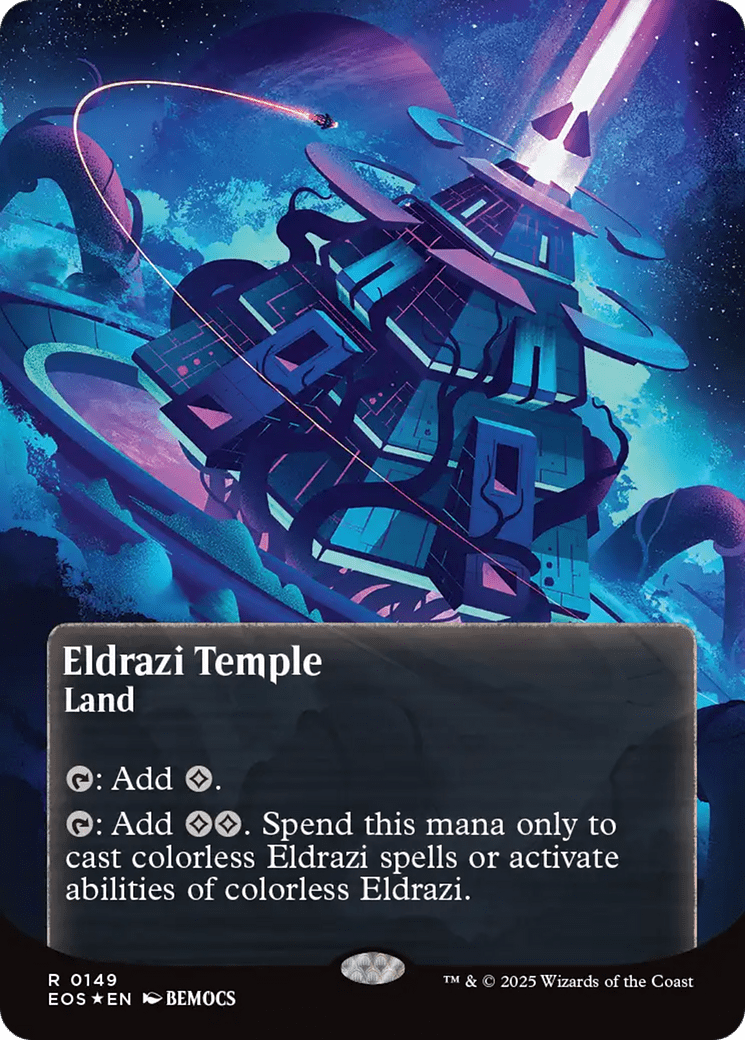 Eldrazi Temple (0149) (Borderless) (Galaxy Foil) [Edge of Eternities: Stellar Sights] MTG Single Magic: The Gathering  | Multizone: Comics And Games