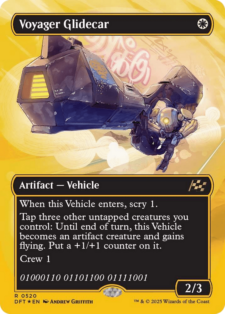 Voyager Glidecar (Borderless) (First-Place Foil) [Aetherdrift] MTG Single Magic: The Gathering  | Multizone: Comics And Games