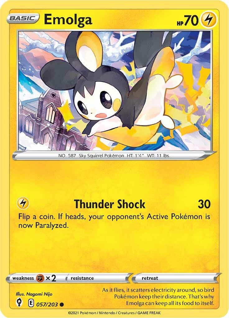 Emolga (057/203) [Sword & Shield: Evolving Skies] Pokemon Single Pokémon  | Multizone: Comics And Games