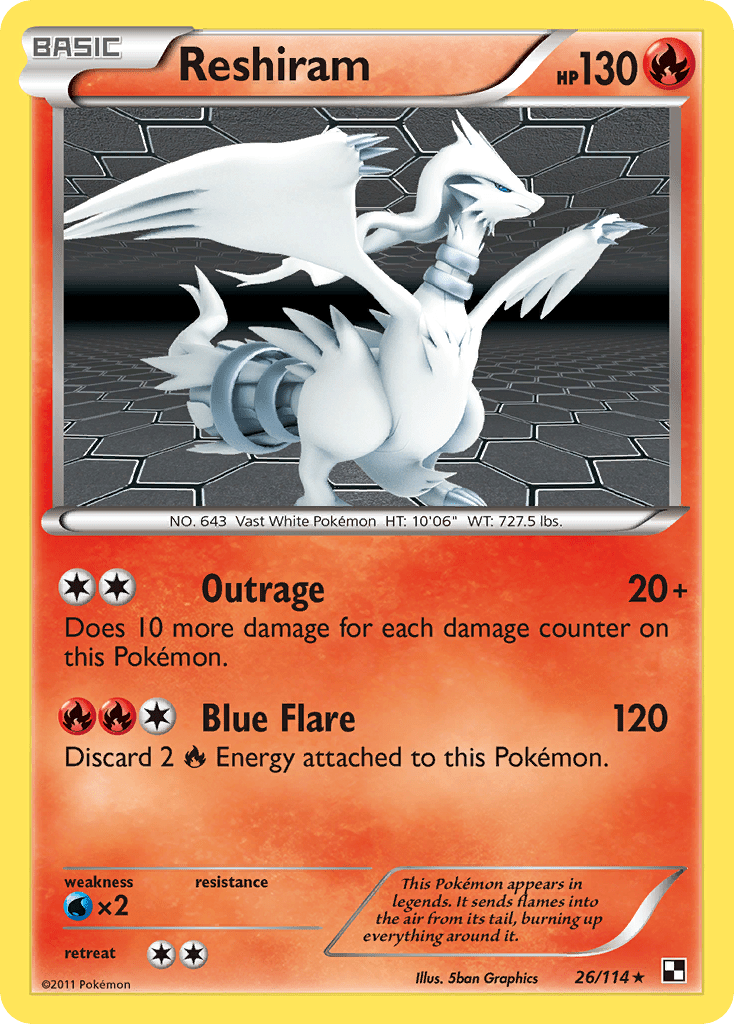 Reshiram (26/114) [Black & White: Base Set] Pokemon Single Pokémon  | Multizone: Comics And Games