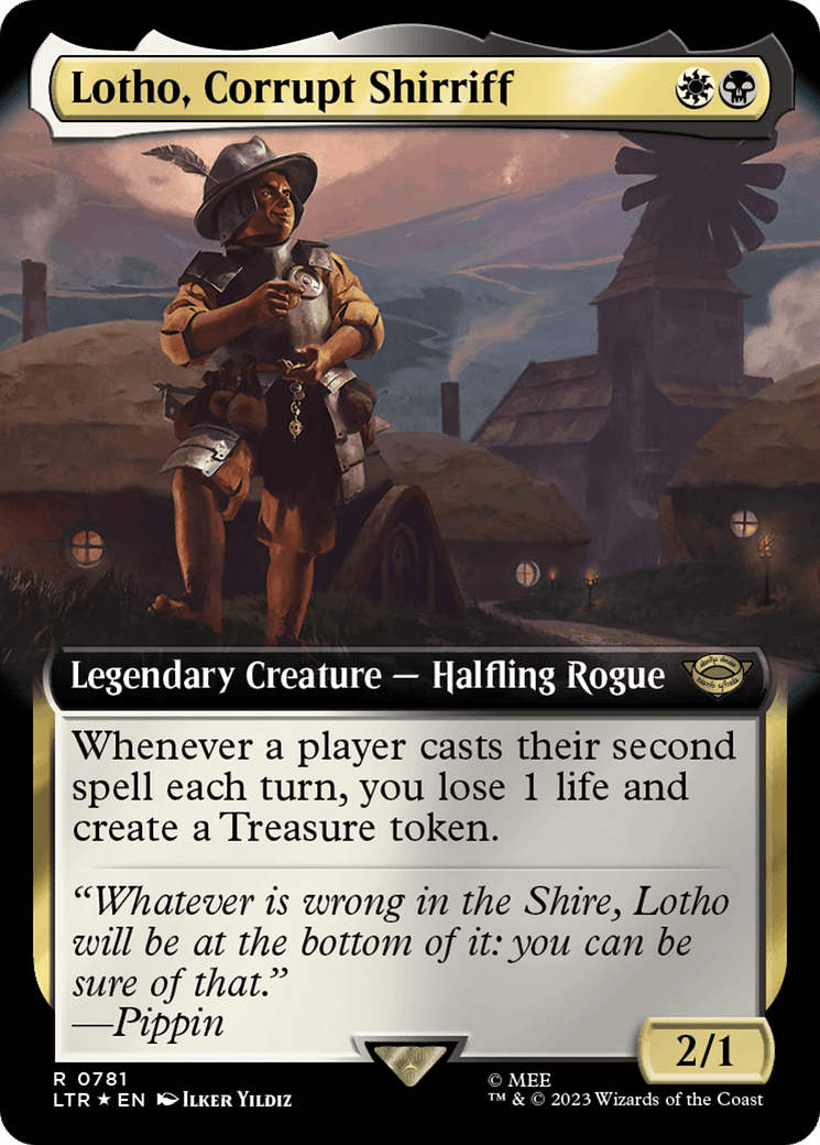 Lotho, Corrupt Shirriff (Extended Art) (Surge Foil) [The Lord of the Rings: Tales of Middle-Earth] MTG Single Magic: The Gathering  | Multizone: Comics And Games