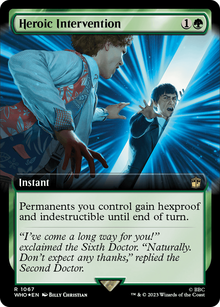 Heroic Intervention (Extended Art) (Surge Foil) [Doctor Who] MTG Single Magic: The Gathering  | Multizone: Comics And Games