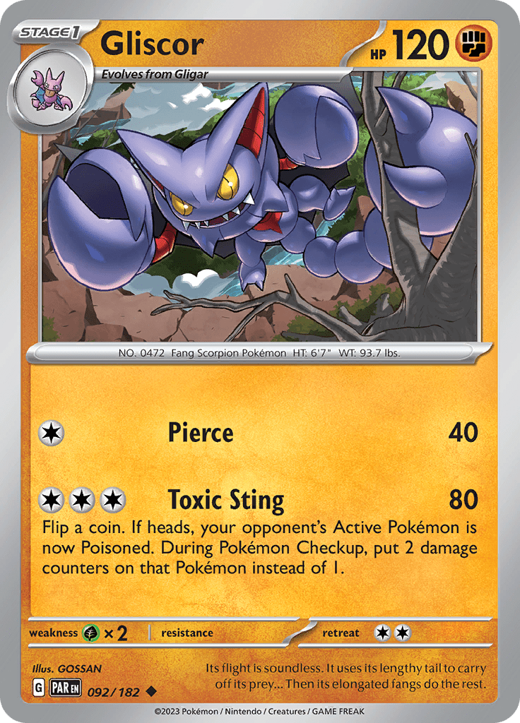 Gliscor (092/182) [Scarlet & Violet: Paradox Rift] Pokemon Single Pokémon  | Multizone: Comics And Games