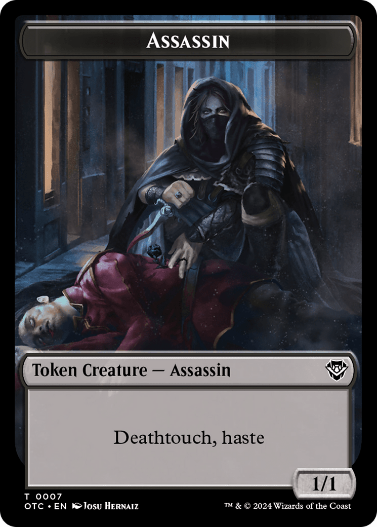 Assassin // Food Double-Sided Token [Outlaws of Thunder Junction Commander Tokens] MTG Single Magic: The Gathering  | Multizone: Comics And Games