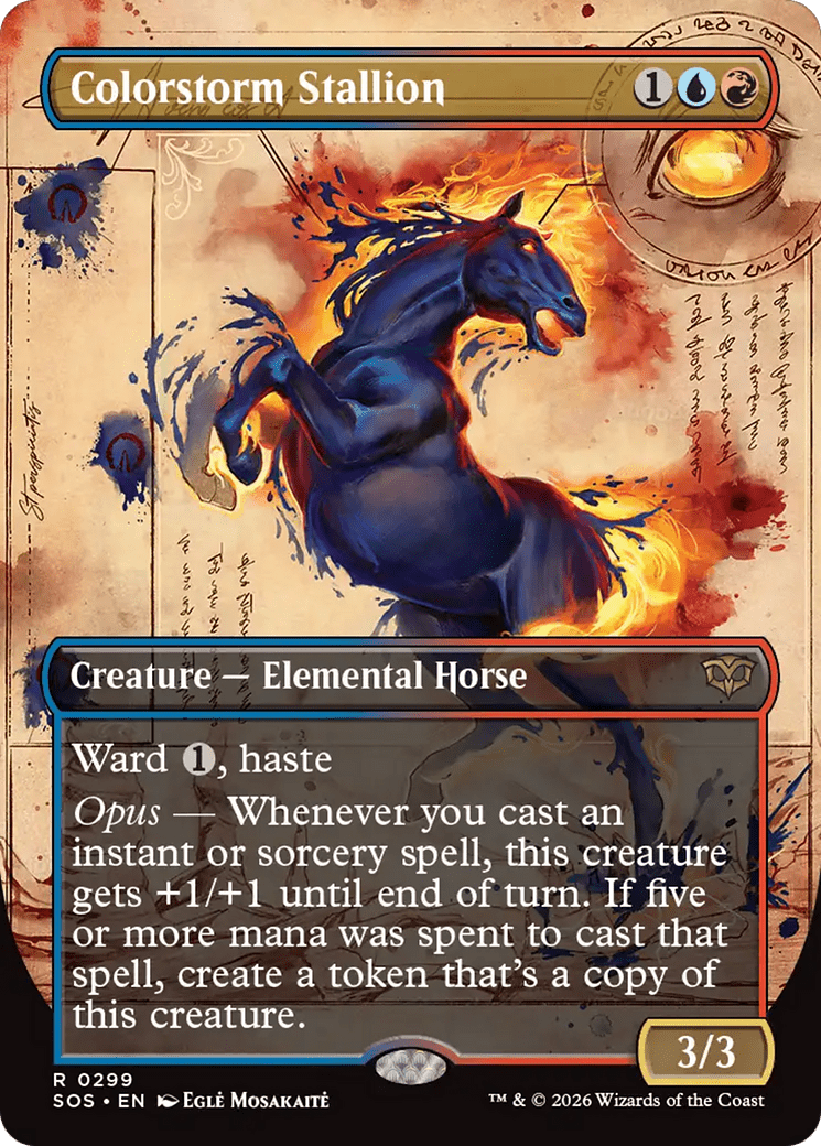 Colorstorm Stallion (Borderless) [Secrets of Strixhaven] MTG Single Magic: The Gathering  | Multizone: Comics And Games