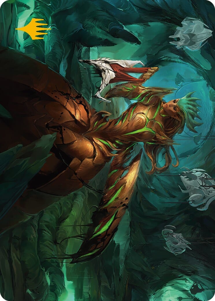 Glissa Sunslayer Art Card (Gold-Stamped Signature) [Phyrexia: All Will Be One Art Series] MTG Single Magic: The Gathering  | Multizone: Comics And Games