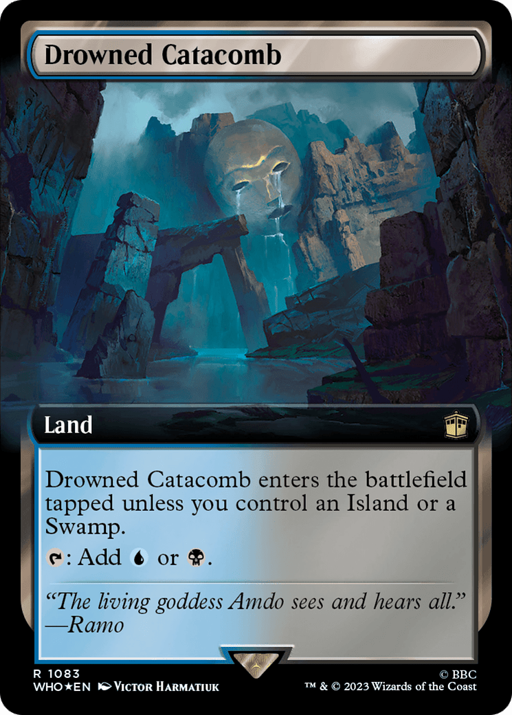 Drowned Catacomb (Extended Art) (Surge Foil) [Doctor Who] MTG Single Magic: The Gathering  | Multizone: Comics And Games