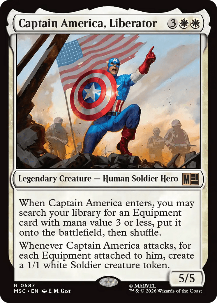 Captain America, Liberator [Marvel Super Heroes Commander] MTG Single Magic: The Gathering  | Multizone: Comics And Games