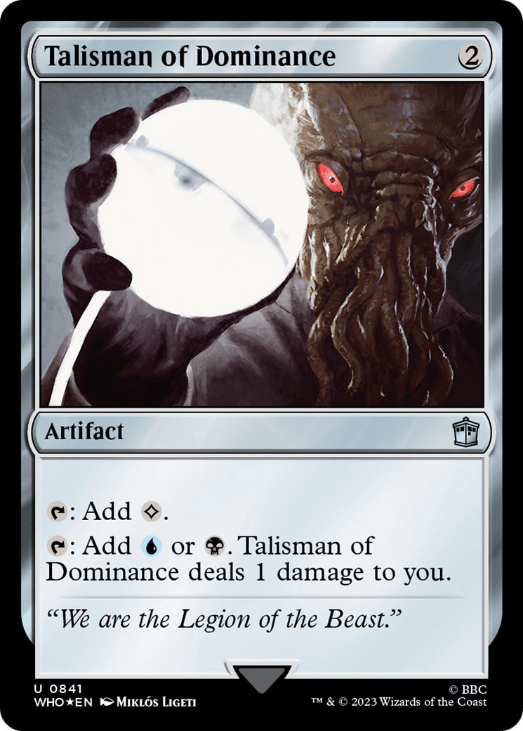 Talisman of Dominance (Surge Foil) [Doctor Who] MTG Single Magic: The Gathering  | Multizone: Comics And Games
