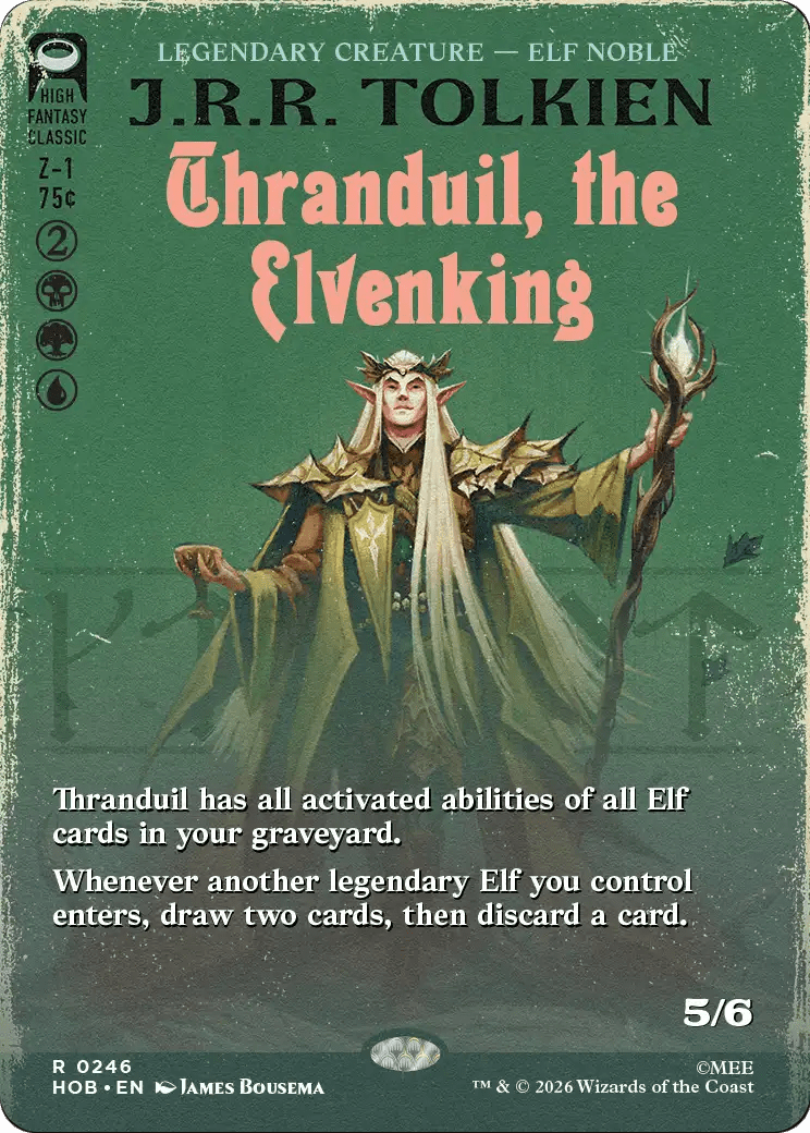 Thranduil, the Elvenking (Borderless) [The Hobbit] MTG Single Magic: The Gathering  | Multizone: Comics And Games