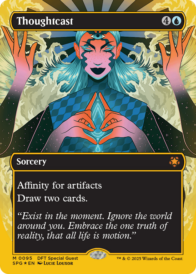 Thoughtcast (Borderless) (First-Place Foil) [Aetherdrift Special Guests] MTG Single Magic: The Gathering  | Multizone: Comics And Games