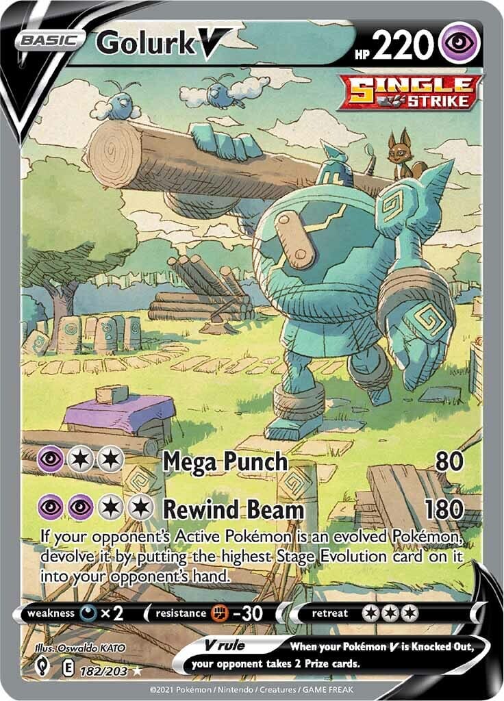 Golurk V (182/203) [Sword & Shield: Evolving Skies] Pokemon Single Pokémon  | Multizone: Comics And Games