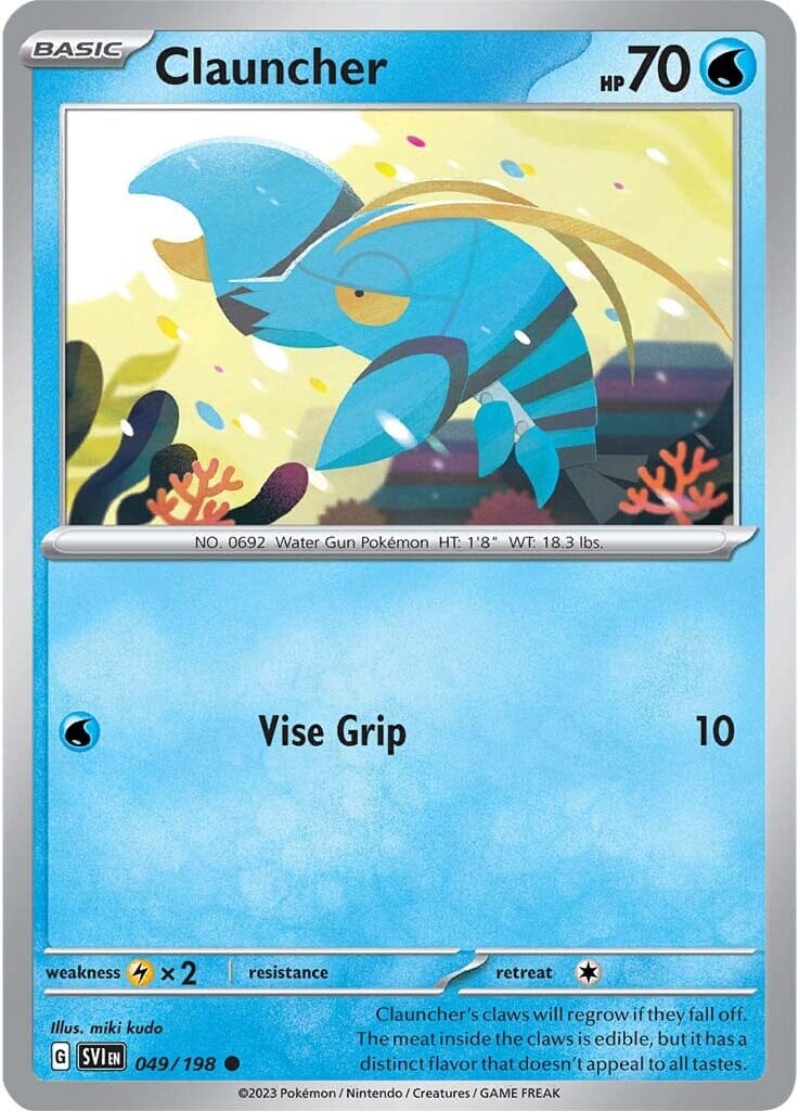 Clauncher (049/198) [Scarlet & Violet: Base Set] Pokemon Single Pokémon  | Multizone: Comics And Games