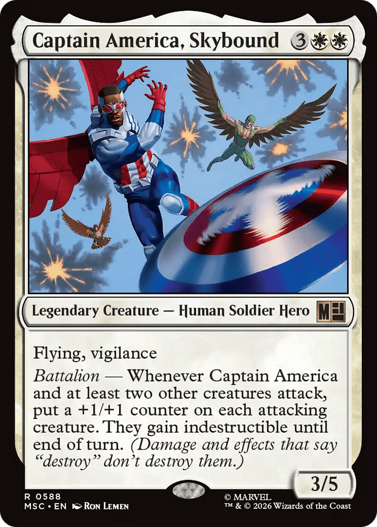 Captain America, Skybound [Marvel Super Heroes Commander] MTG Single Magic: The Gathering  | Multizone: Comics And Games