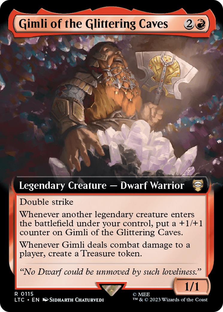 Gimli of the Glittering Caves (Extended Art) [The Lord of the Rings: Tales of Middle-Earth Commander] MTG Single Magic: The Gathering  | Multizone: Comics And Games