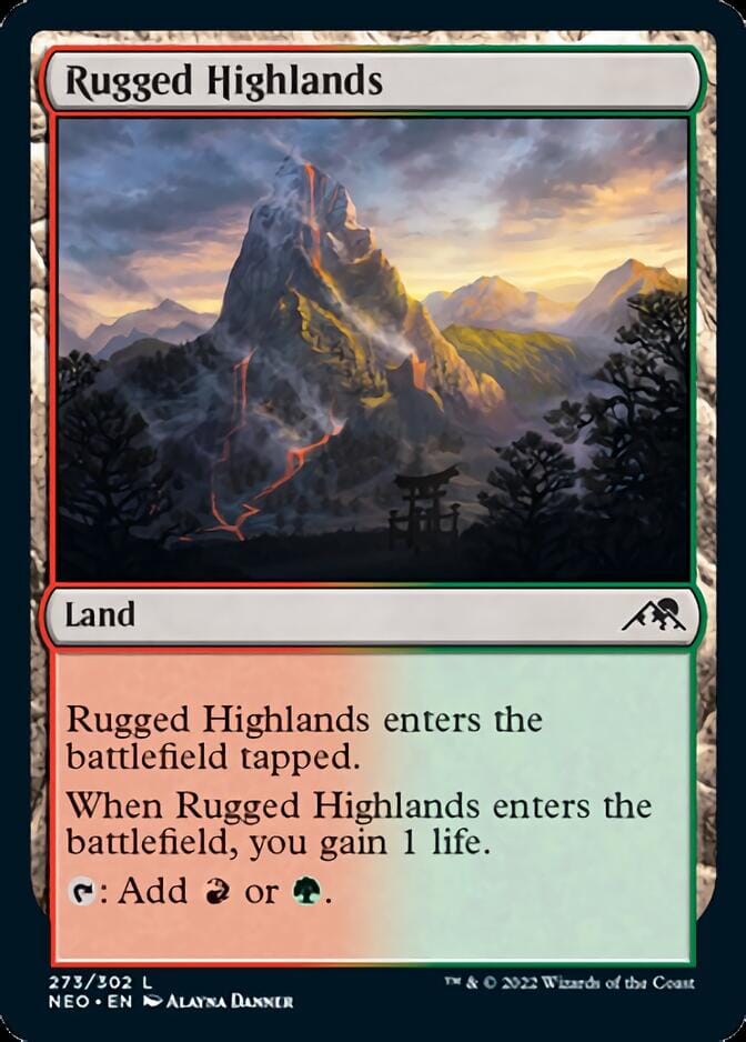 Rugged Highlands [Kamigawa: Neon Dynasty] MTG Single Magic: The Gathering  | Multizone: Comics And Games