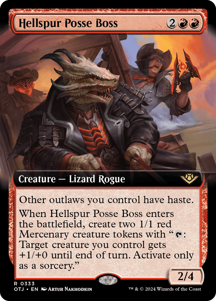 Hellspur Posse Boss (Extended Art) [Outlaws of Thunder Junction] MTG Single Magic: The Gathering  | Multizone: Comics And Games
