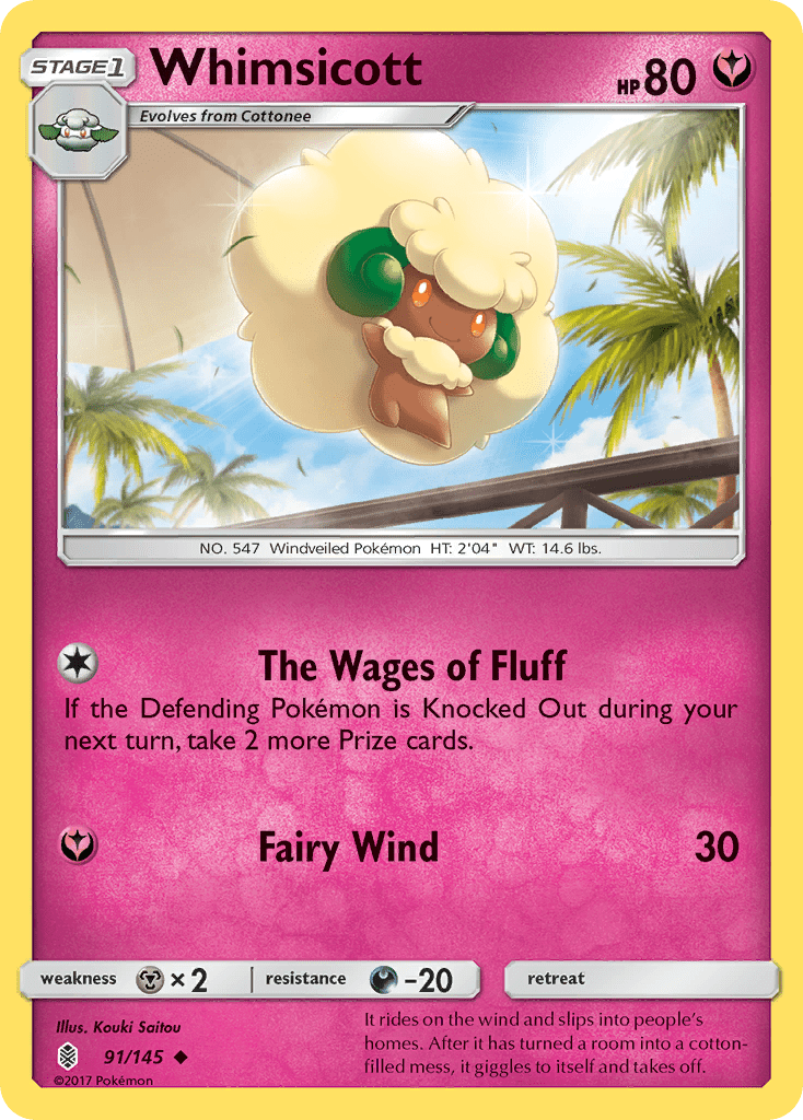 Whimsicott (91/145) [Sun & Moon: Guardians Rising] Pokemon Single Pokémon  | Multizone: Comics And Games