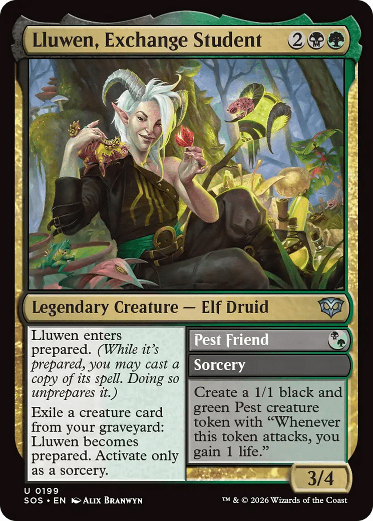 Lluwen, Exchange Student [Secrets of Strixhaven] MTG Single Magic: The Gathering  | Multizone: Comics And Games