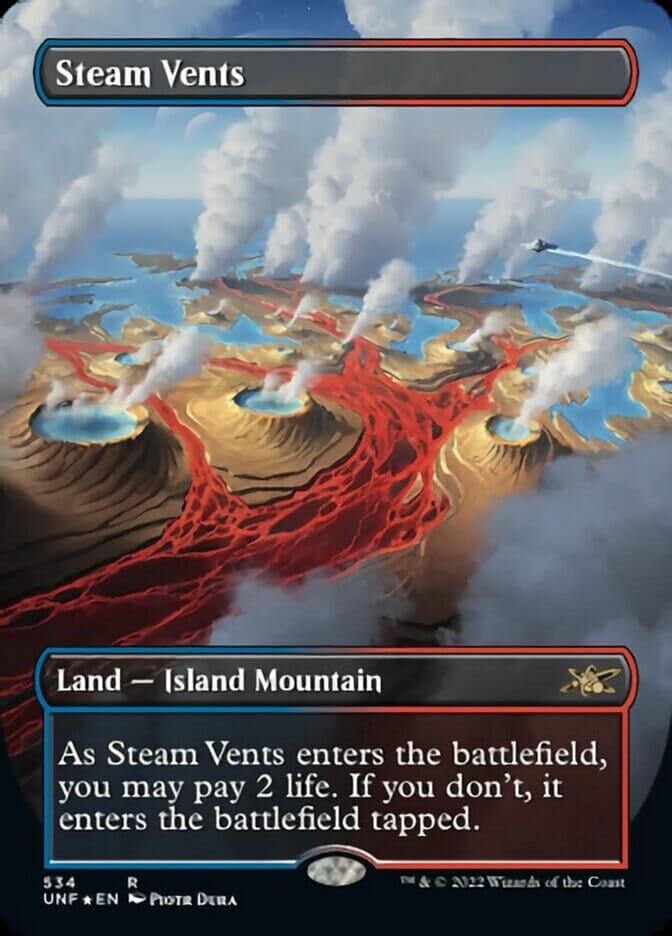Steam Vents (Borderless) (Galaxy Foil) [Unfinity] MTG Single Magic: The Gathering  | Multizone: Comics And Games