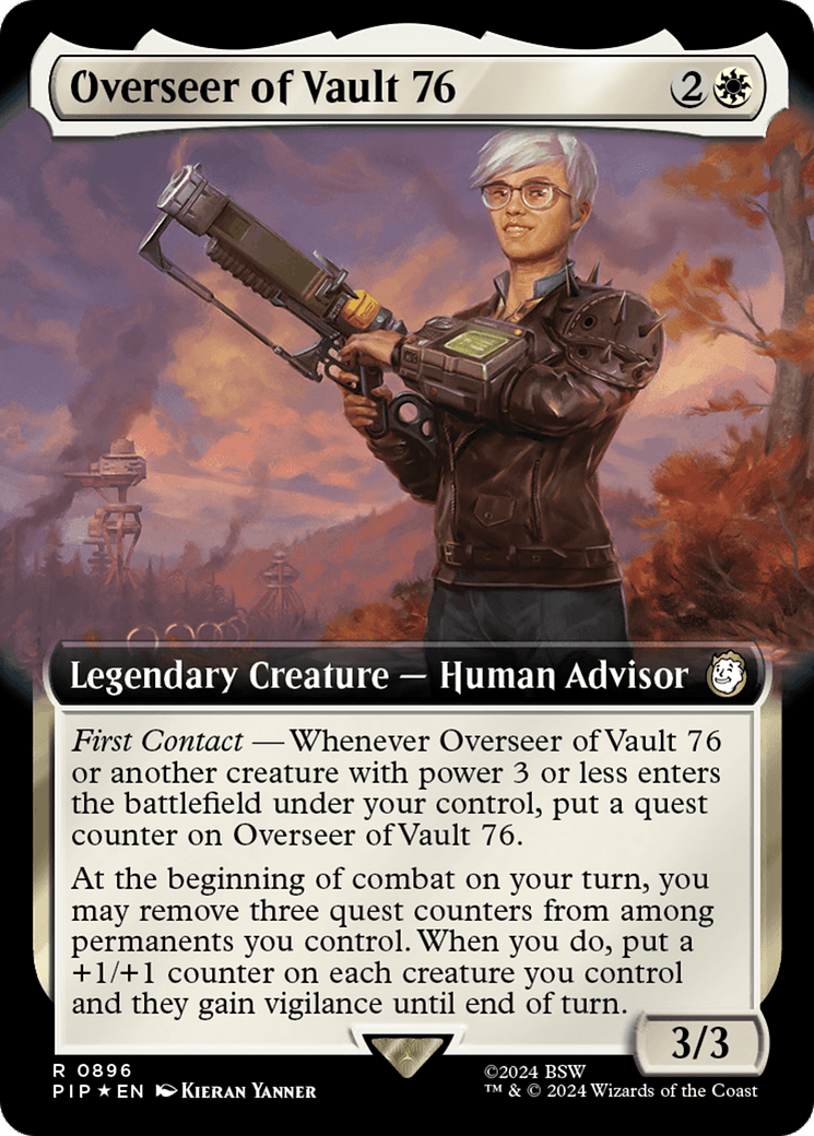 Overseer of Vault 76 (Extended Art) (Surge Foil) [Fallout] MTG Single Magic: The Gathering  | Multizone: Comics And Games