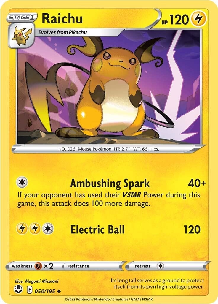 Raichu (050/195) [Sword & Shield: Silver Tempest] Pokemon Single Pokémon  | Multizone: Comics And Games