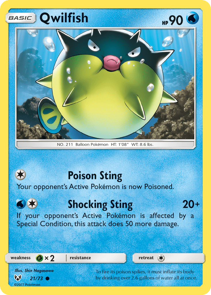 Qwilfish (21/73) [Sun & Moon: Shining Legends] Pokemon Single Pokémon  | Multizone: Comics And Games