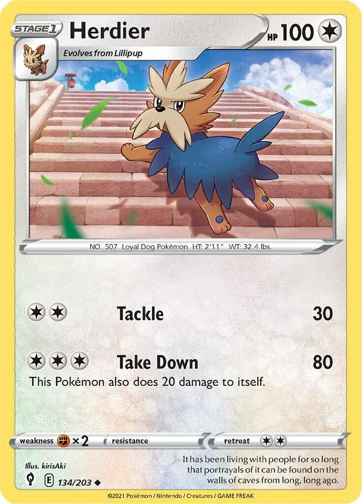 Herdier (134/203) [Sword & Shield: Evolving Skies] Pokemon Single Pokémon  | Multizone: Comics And Games