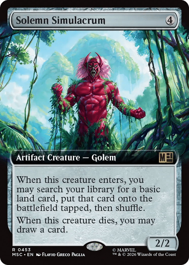 Solemn Simulacrum (Extended Art) [Marvel Super Heroes Commander] MTG Single Magic: The Gathering  | Multizone: Comics And Games