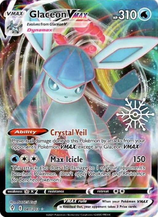 Glaceon VMAX (041/203) (Holiday Calendar) [Sword & Shield: Evolving Skies] Pokemon Single Pokémon  | Multizone: Comics And Games