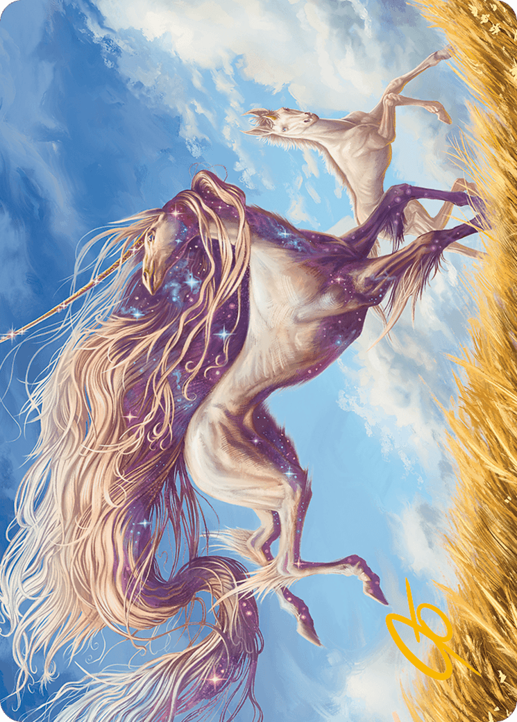 Nyxborn Unicorn Art Card (Gold-Stamped Signature) [Modern Horizons 3 Art Series] MTG Single Magic: The Gathering  | Multizone: Comics And Games