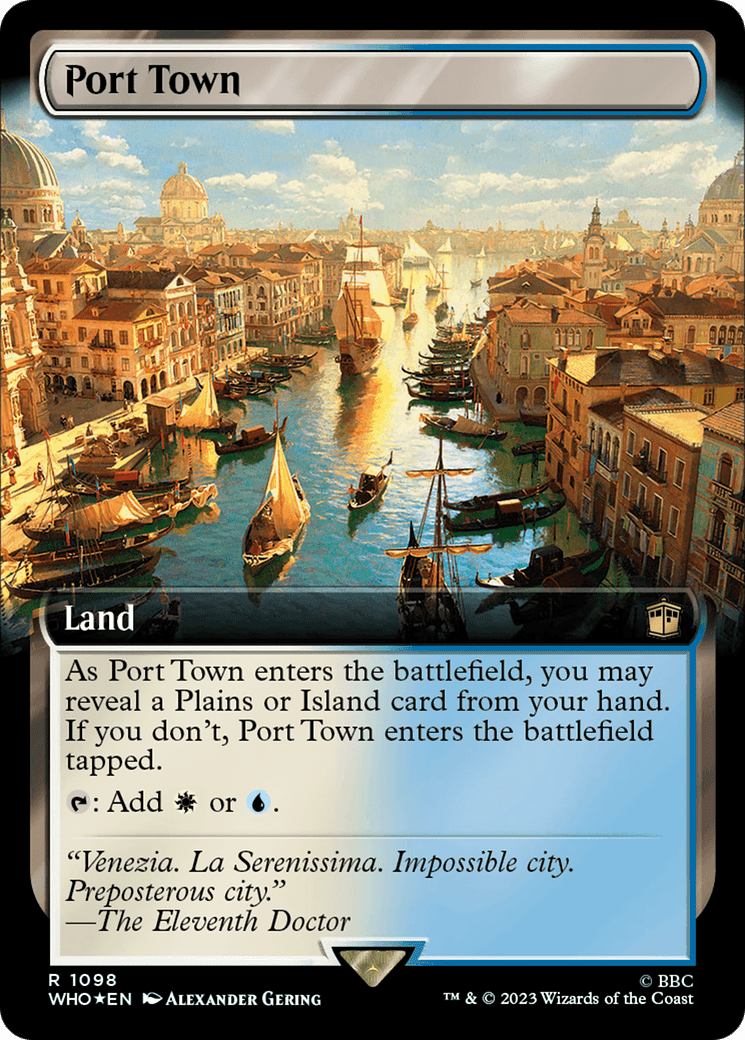 Port Town (Extended Art) (Surge Foil) [Doctor Who] MTG Single Magic: The Gathering  | Multizone: Comics And Games