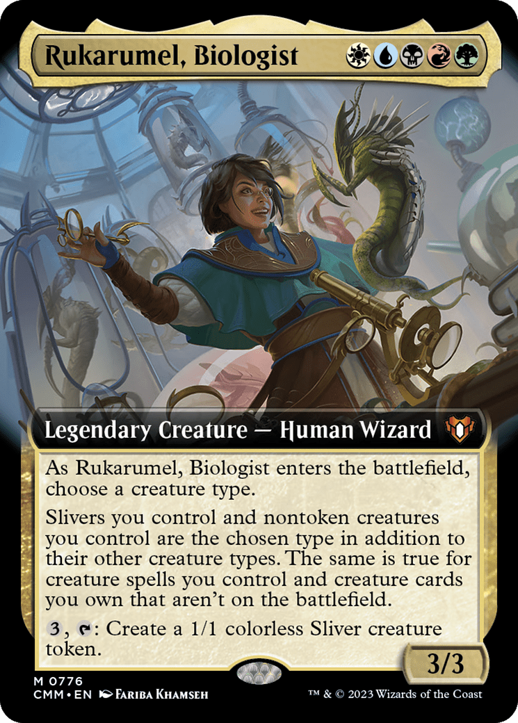 Rukarumel, Biologist (Extended Art) [Commander Masters] MTG Single Magic: The Gathering  | Multizone: Comics And Games