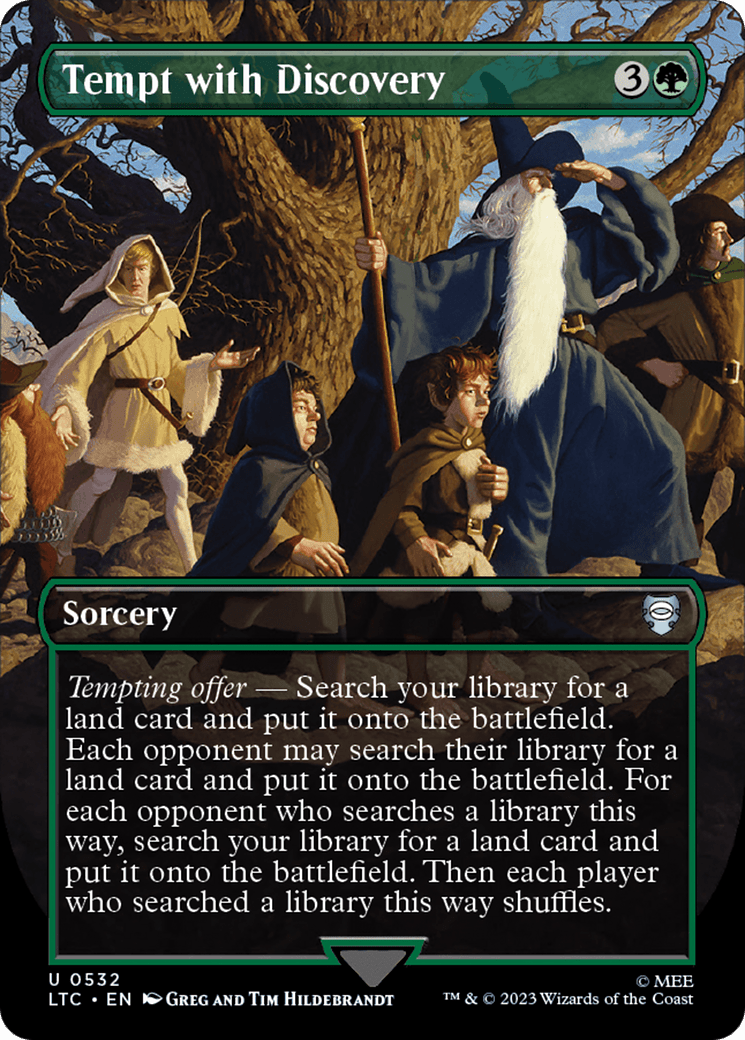 Tempt with Discovery (Borderless) [The Lord of the Rings: Tales of Middle-Earth Commander] MTG Single Magic: The Gathering  | Multizone: Comics And Games
