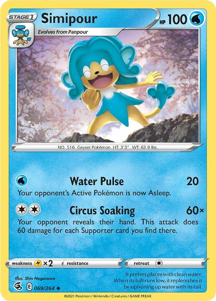 Simipour (069/264) [Sword & Shield: Fusion Strike] Pokemon Single Pokémon  | Multizone: Comics And Games