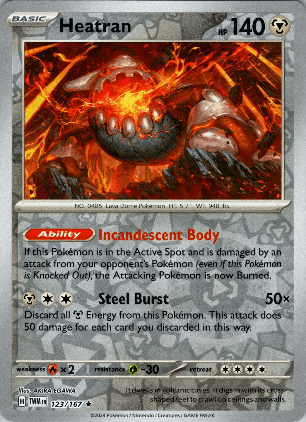 Heatran (123/167) [Scarlet & Violet: Twilight Masquerade] Pokemon Single Pokémon  | Multizone: Comics And Games