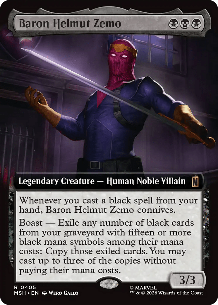 Baron Helmut Zemo (Extended Art) [Marvel Super Heroes] MTG Single Magic: The Gathering  | Multizone: Comics And Games