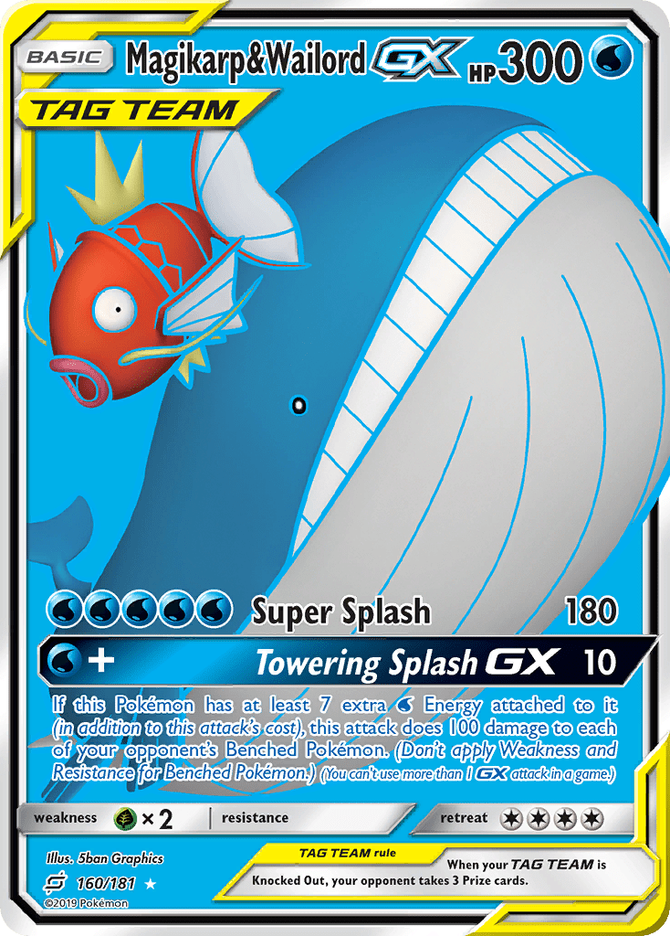 Magikarp & Wailord GX (160/181) [Sun & Moon: Team Up] Pokemon Single Pokémon  | Multizone: Comics And Games