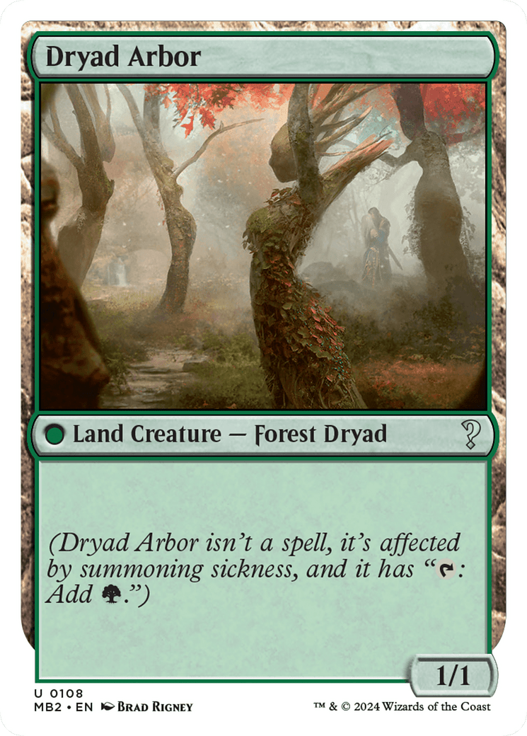 Dryad Arbor (White Border) [Mystery Booster 2] MTG Single Magic: The Gathering  | Multizone: Comics And Games