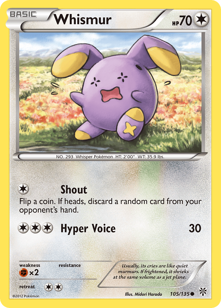 Whismur (105/135) [Black & White: Plasma Storm] Pokemon Single Pokémon  | Multizone: Comics And Games