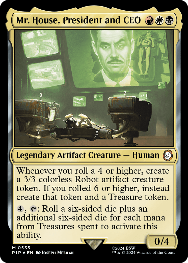 Mr. House, President and CEO (Surge Foil) [Fallout] MTG Single Magic: The Gathering  | Multizone: Comics And Games