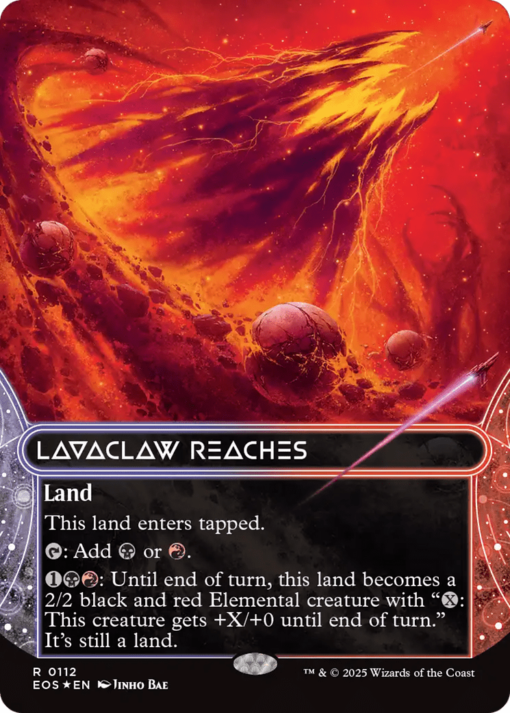 Lavaclaw Reaches (0112) (Borderless) (Galaxy Foil) [Edge of Eternities: Stellar Sights] MTG Single Magic: The Gathering  | Multizone: Comics And Games