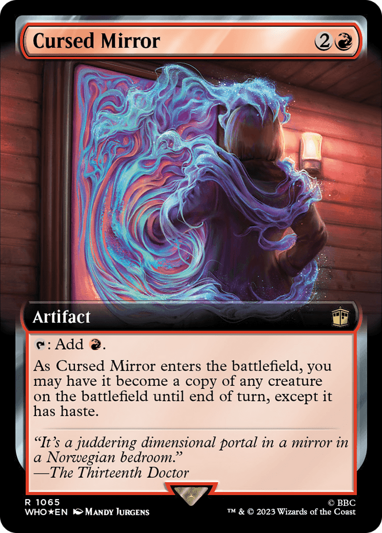 Cursed Mirror (Extended Art) (Surge Foil) [Doctor Who] MTG Single Magic: The Gathering  | Multizone: Comics And Games