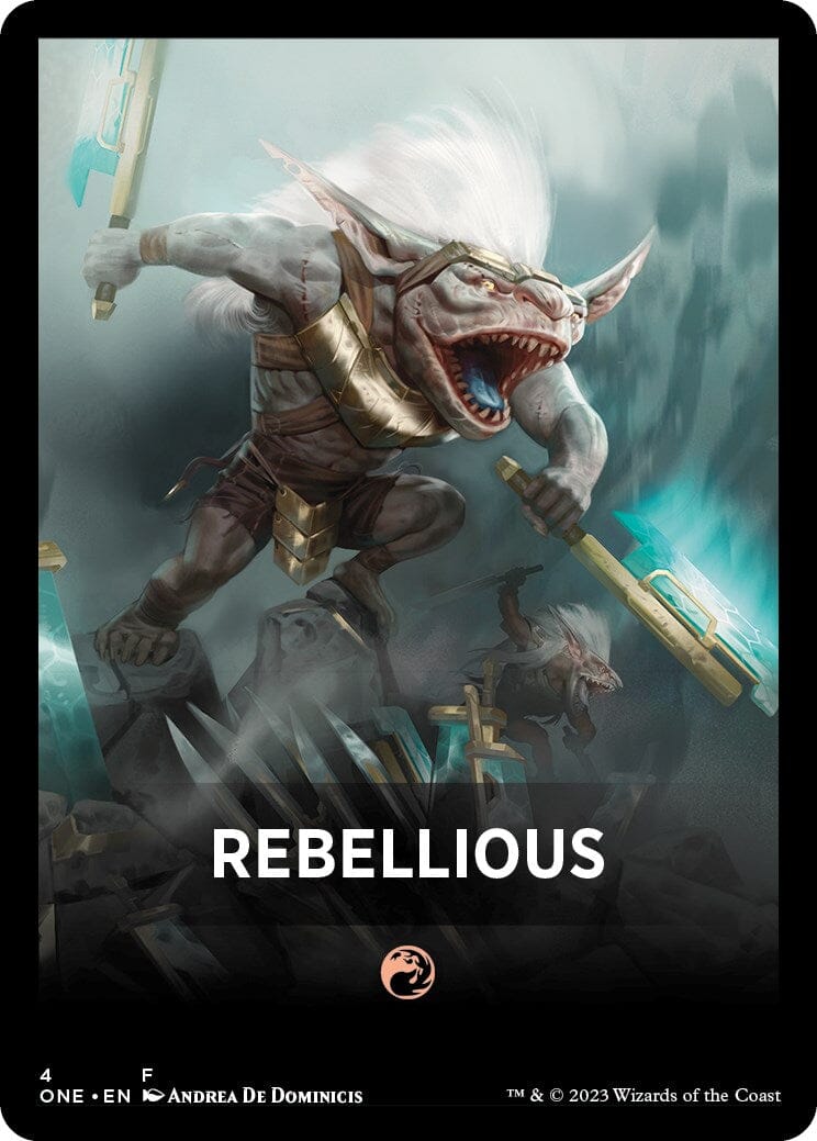 Rebellious Theme Card [Phyrexia: All Will Be One Tokens] MTG Single Magic: The Gathering  | Multizone: Comics And Games