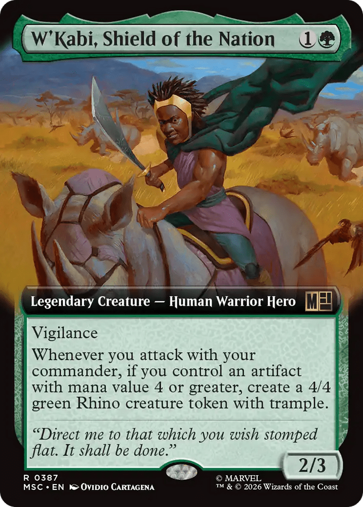 W'Kabi, Shield of the Nation (Extended Art) [Marvel Super Heroes Commander] MTG Single Magic: The Gathering  | Multizone: Comics And Games