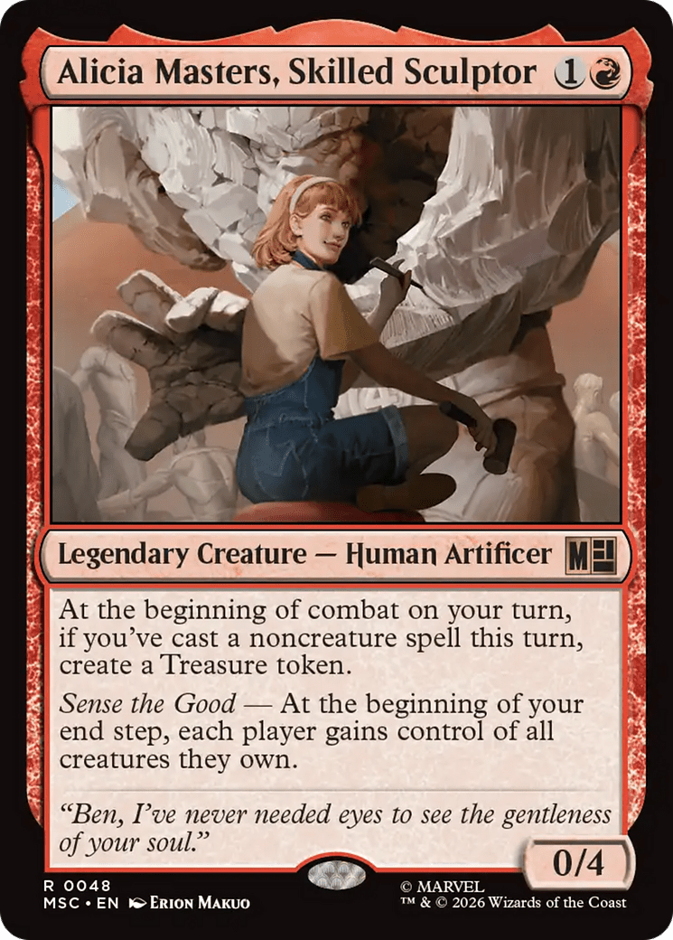 Alicia Masters, Skilled Sculptor (Surge Foil) [Marvel Super Heroes Commander] MTG Single Magic: The Gathering  | Multizone: Comics And Games