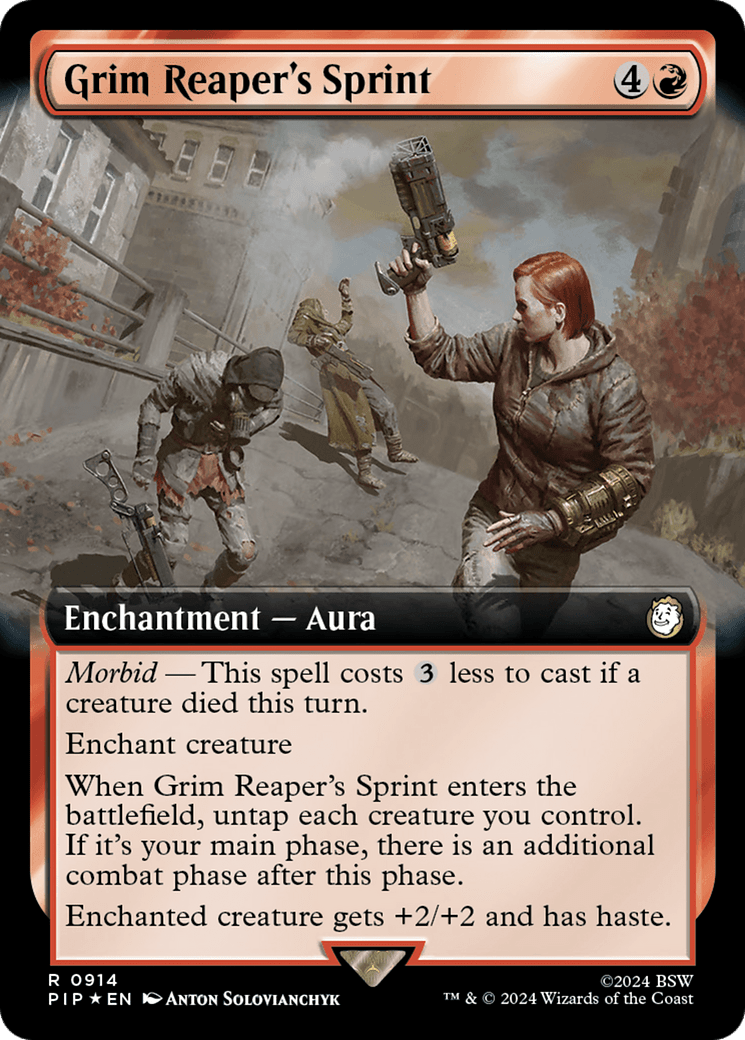 Grim Reaper's Sprint (Extended Art) (Surge Foil) [Fallout] MTG Single Magic: The Gathering  | Multizone: Comics And Games